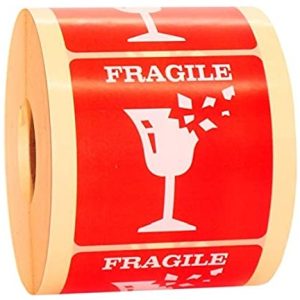 20 Etiquettes Verre Fragiles 80mm*80mm